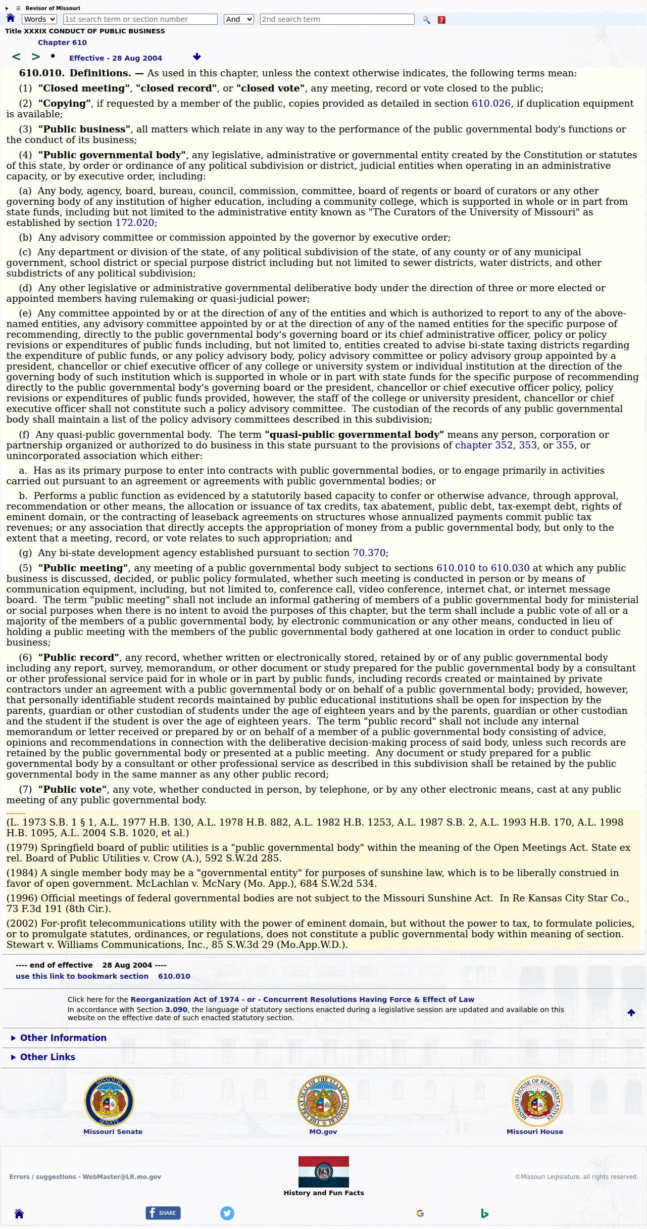 Wayne County civil docket source image for Missouri Sunshine Law definitions