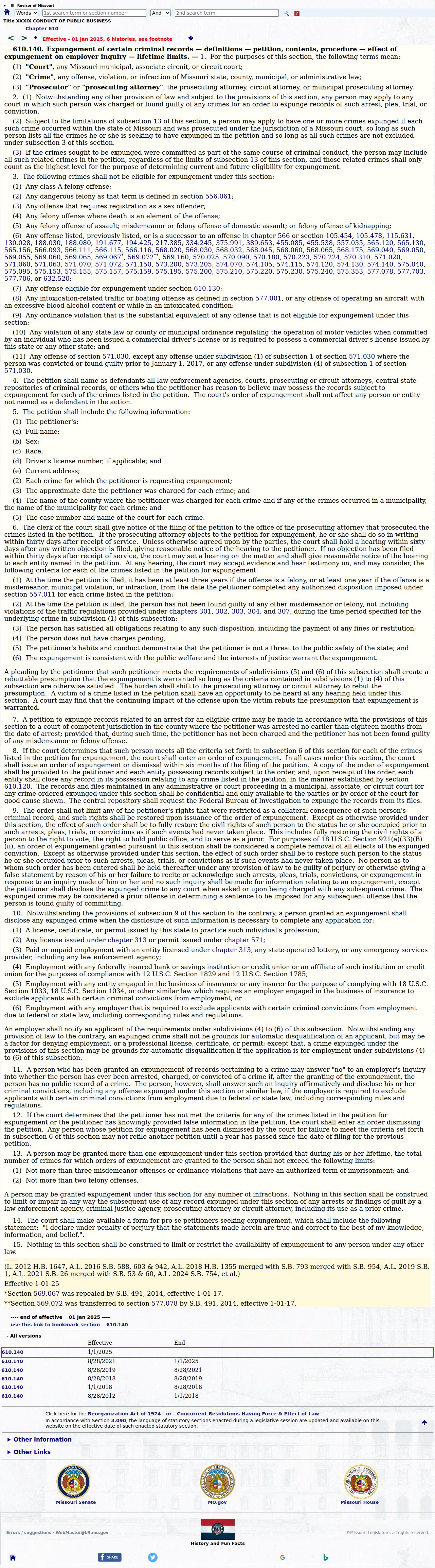 Wayne County criminal docket source image for Missouri expungement law