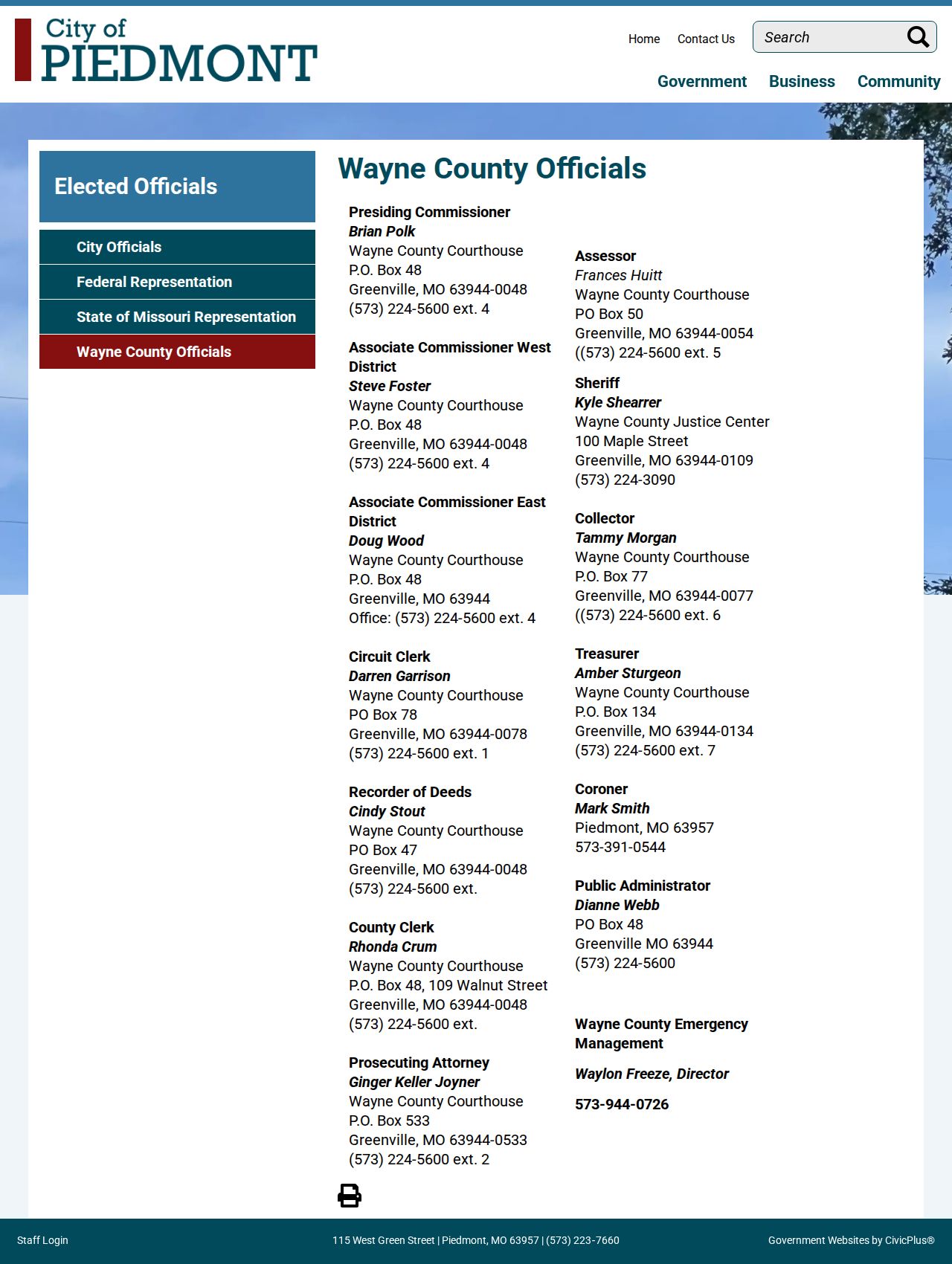 Wayne County court docket Circuit Clerk officials reference